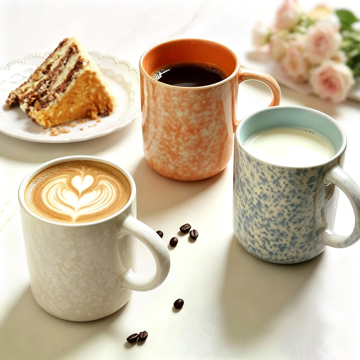 Powoo 17oz Ceramic Coffee Mugs – Set of 4