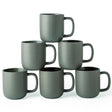 Okate 14oz Ceramic Coffee Mugs – Set of 6, Reactive Glaze