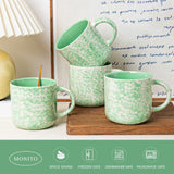 Okate 12oz Ceramic Coffee Mugs – Set of 4, Green