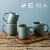 Okate 14oz Ceramic Coffee Mugs – Set of 6, Reactive Glaze