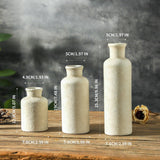 Okate Ceramic Vases Set of 3 – Whitewashed Neutral, Farmhouse Decor