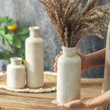 Okate Ceramic Vases Set of 3 – Whitewashed Neutral, Farmhouse Decor