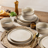 Okate Stoneware Dinnerware Set – Reactive Glaze, Service for 8